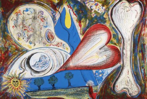 "We Live, We Grow, We Die, Go Somewhere," 1996, Six-Color Lithograph, 28.5 x 38 Inches