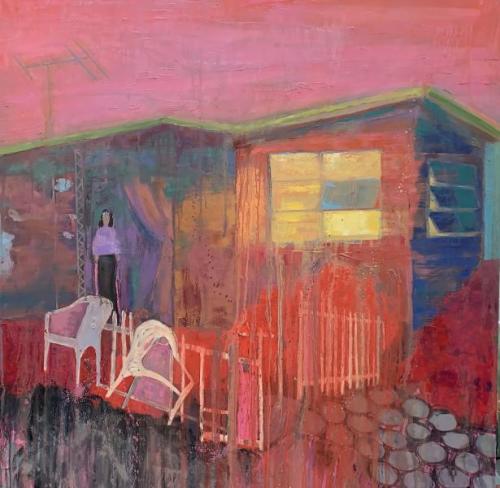 "Home Alone," 2020, Oil and Acrylic on Canvas, 48 x 48 Inches