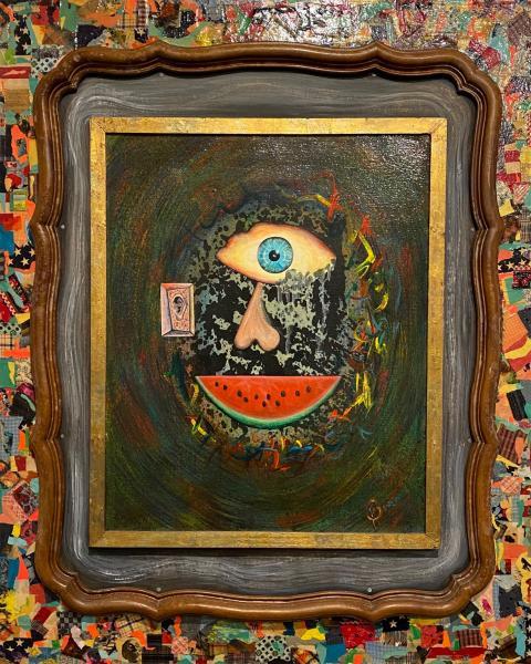 "Inheritance," 1985, Acrylic Painting on Canvas Mounted on Wood, 50.5 x 41 Inches 