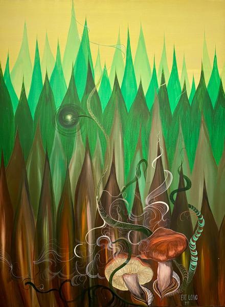"Untitled – From the Mushroom Series," 1975, Acrylic on Canvas, 48 x 36 Inches