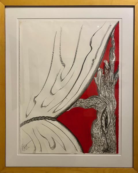 "Untitled,"  2001,  Acrylic and Charcoal on Paper,  30 x 23 Inches 