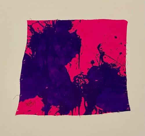 "Blue on Magenta," 2016, Acrylic Paint on Canvas, 22 x 26 Inches