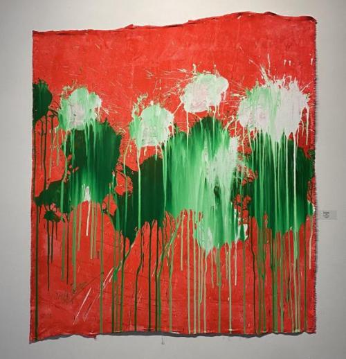 “Pumpkin Flowers,” 2020, Acrylic on Canvas, 67 x 62 Inches