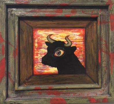 "Arena (Spain)," 1992, Acrylic on Wood, 16.5 x 18.5 x 1.5 Inches