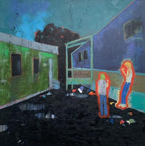 "Weed," 2020, Oil and Acrylic on Canvas, 36 x 36 Inches