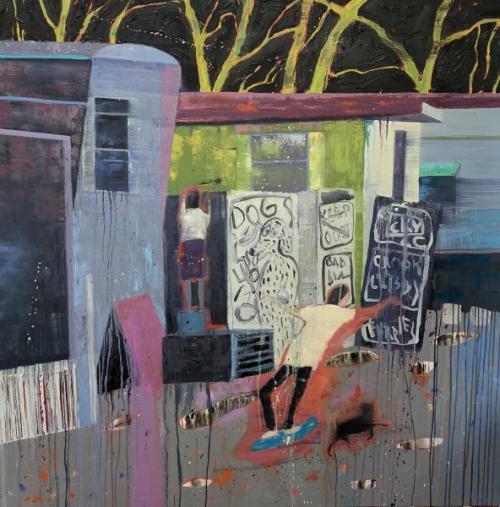 "Neighbors," 2020, Oil and Acrylic on Canvas, 60 x 60 Inches