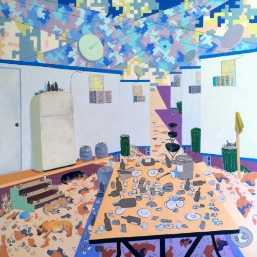 "Party Animals," 2016, Oil on Canvas, 72 x 72 Inches
