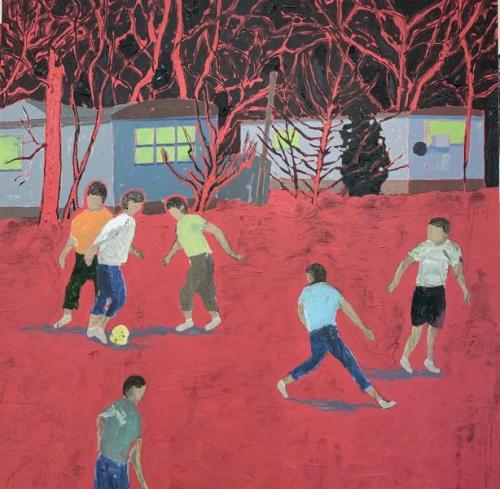 "Street Players," Oil on Canvas, 48 x 48 Inches