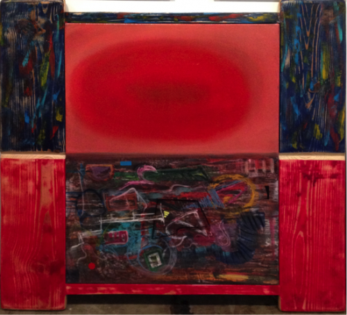 “Jung's Element Eight,” 2010, Acrylic on Canvas with Frame of Acrylic on White Pine, 48 x 48 Inches