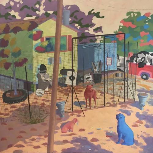 "Friends"  2018, Oil on Canvas, 60 x 60 Inches