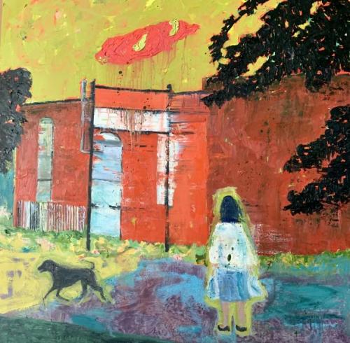 "Home From Shopping," 2020, Oil on Canvas, 48 x 48 Inches