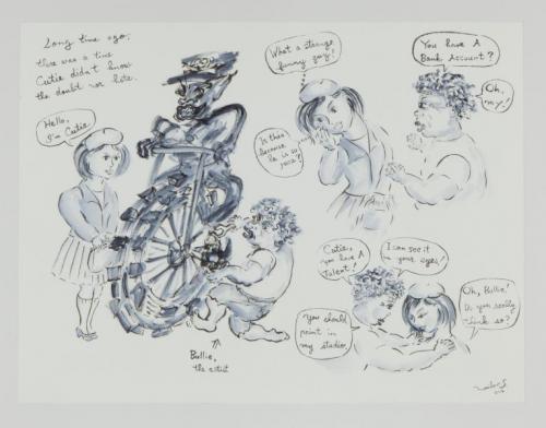 "Long Time Ago…," 2014, Pencil, Watercolor & Sumi on Paper, 18 x 24 inches