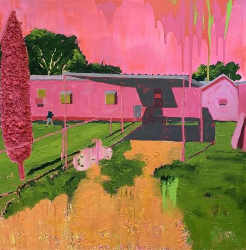 "Open Road," 2019, Oil and Acrylic on Canvas, 48 x 48 Inches