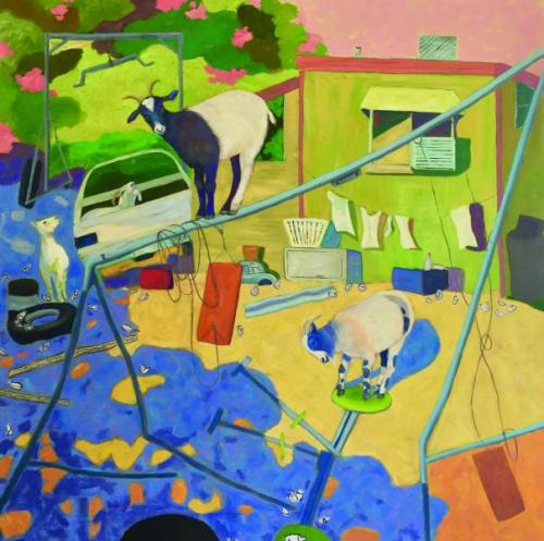 "They Go Where They Want," Oil on Canvas, 48 x 48 Inches